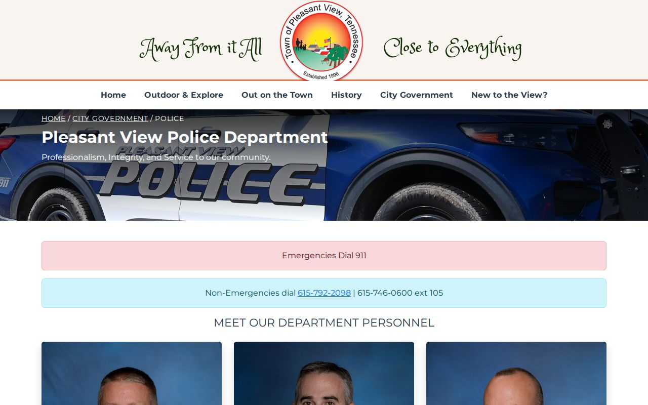 Pleasant View Police recent arrest contact page