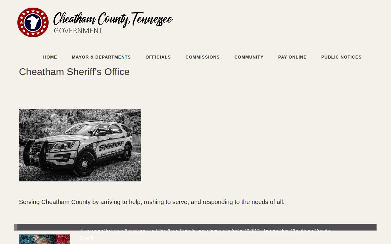 Cheatham County Sheriff and jail same-day arrest contacts