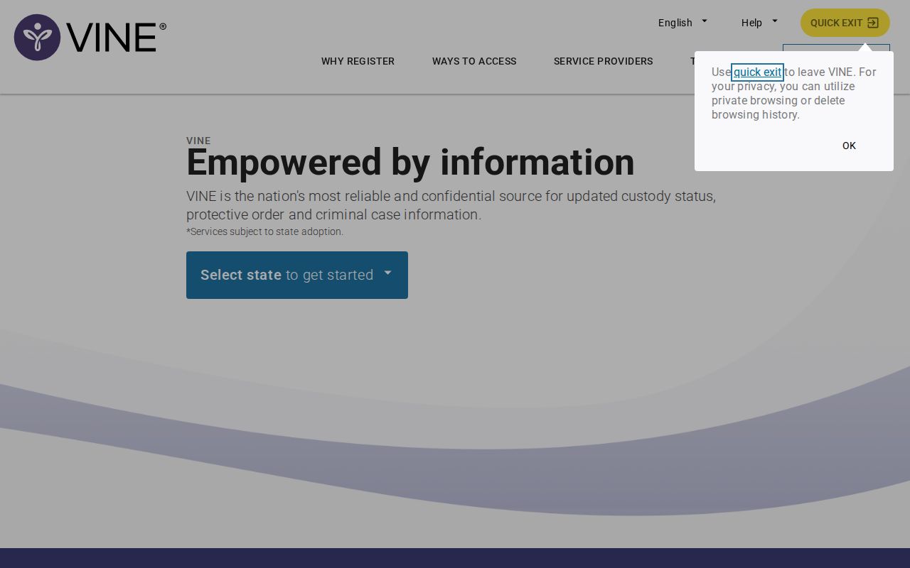 VINELink inmate and custody check interface for Cheatham County